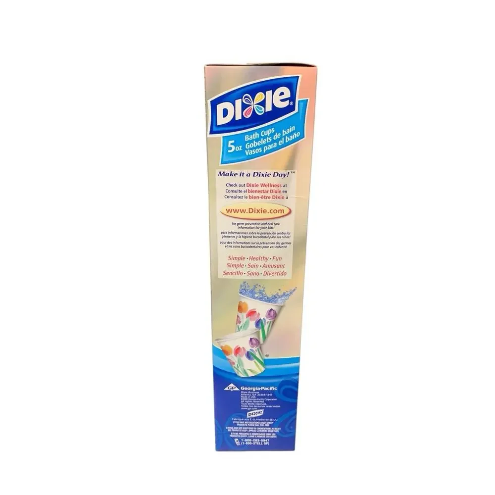 NEW Dixie Cups Disposable 3 Oz Bath Cups Rosy Watercolors 90 CT Unopened Box